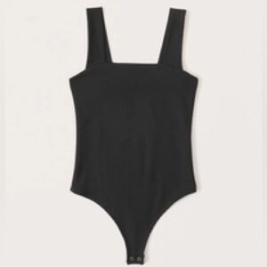 Abercrombie Soft AF Squareneck Bodysuit Black XS Tank Top Thong Slimming x small